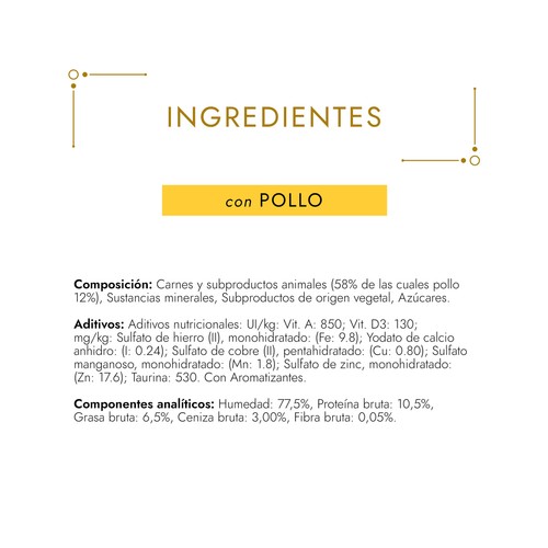 PURINA GOURMET Gold Comida para gatos húmeda, Mousse de Pollo tarrina 85 g.