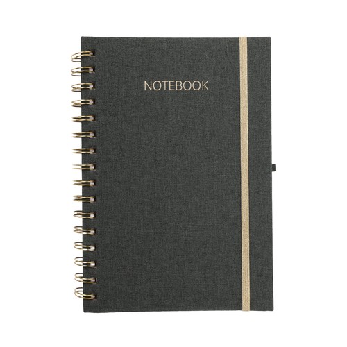 Cuaderno A5 80G 100H Horizontal/Cuadro C/Espiral Tapa Tela FSC PRODUCTO ALCAMPO