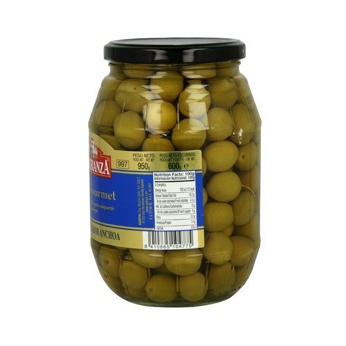 MAESTRANZA Aceitunas verdes con sabor anchoas  600 g.