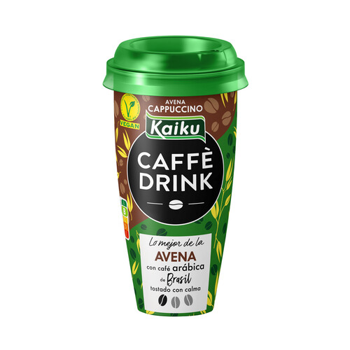 Bebida de cappucino de avena con café arábica de Brasil y cacao KAIKU 230 ml.