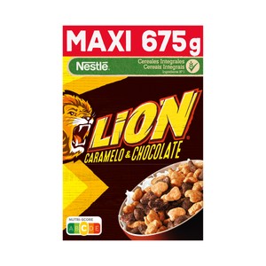 Imagen de NESTLÉ LION Cereales de trigo tostados con chocolate y crema sabor a caramelo 675 g.