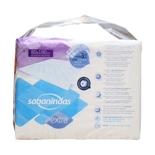 SABANINDAS Protector absorbente ajustable y adaptable (80 - 180 cm) SABANINDAS 20 uds.