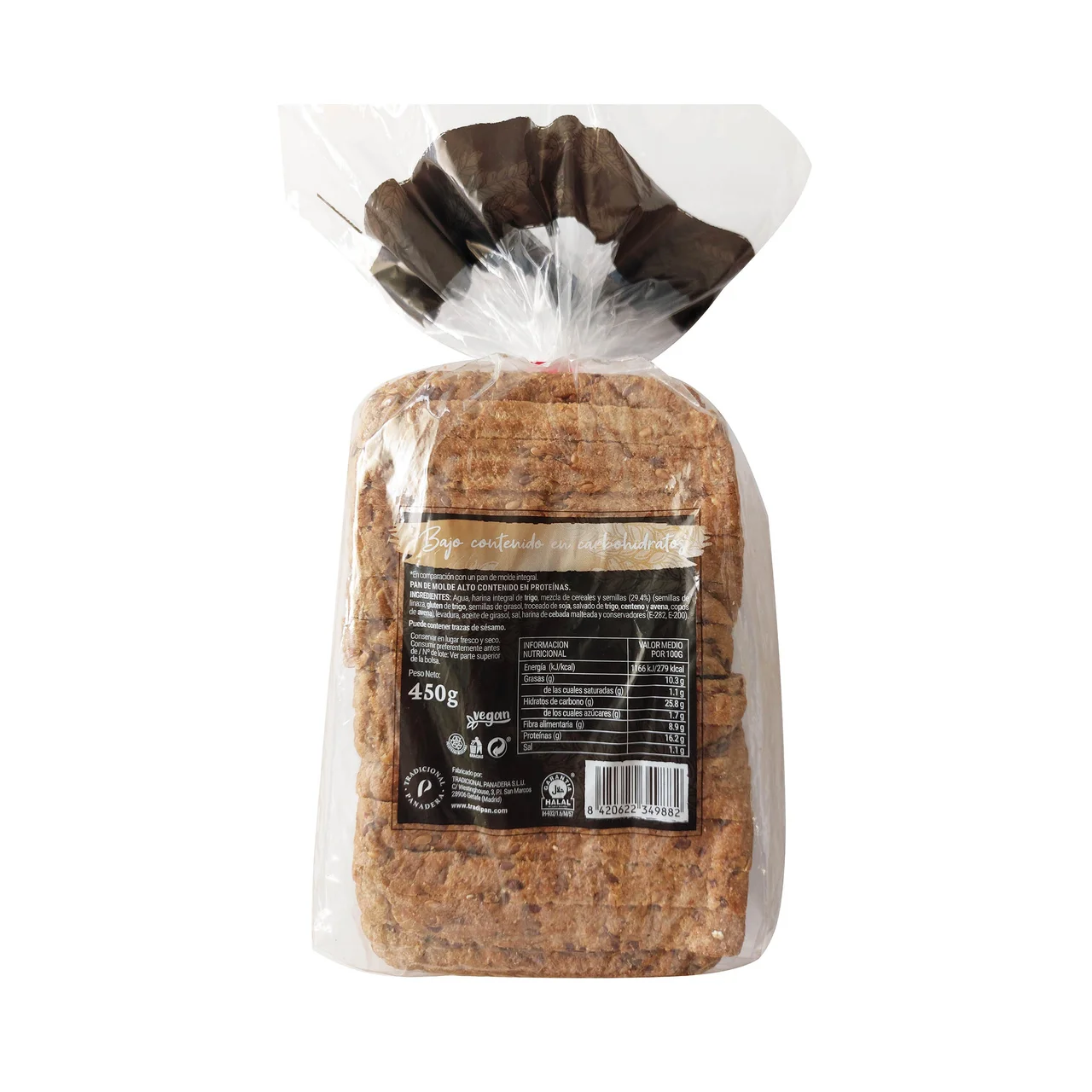 Vitragrain Pan de molde con alto contenido en proteínas 450 g.