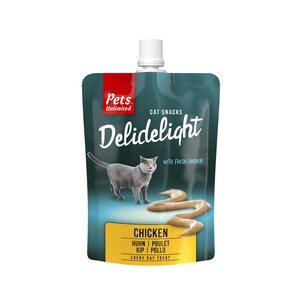 Imagen de  PETS UNLIMITED Delidelight, Alimentación húmeda para gato en bolsa, sabor a salmón  80 g.
