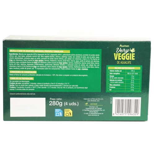 PRODUCTO ALCAMPO Veggie de aguacate Auchan 280g