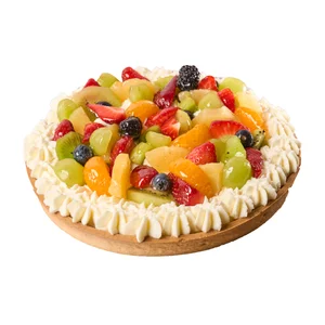 Tarta base brisa con nata y frutas 600 g.