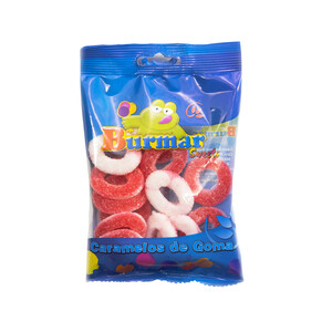 BURMAR Caramelos de goma, aros de fresa BURMAR 100 g.