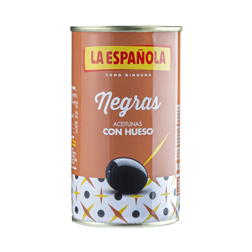 LA ESPAÑOLA Aceitunas negras con hueso LA ESPAÑOLA lata de 185 g