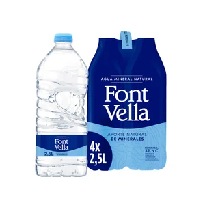 FONT VELLA Agua mineral pack 4 uds. x 2,5 l.