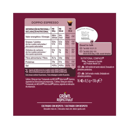 DOLCE GUSTO Café en cápsulas espresso doble I10, 16 uds.