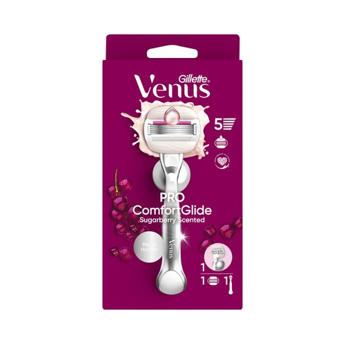 VENUS Pro comfortglide sugarberry de Gillette Maqunilla para depilación de mujer + recambio.