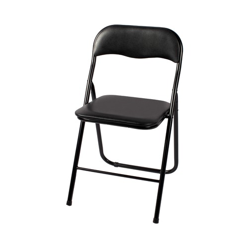 Silla plegable de PVC color negra. ACTUEL