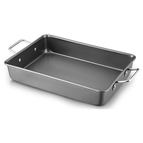 Fuente de acero rectangular de 34,5x24,5cm, ACTUEL.con asas
