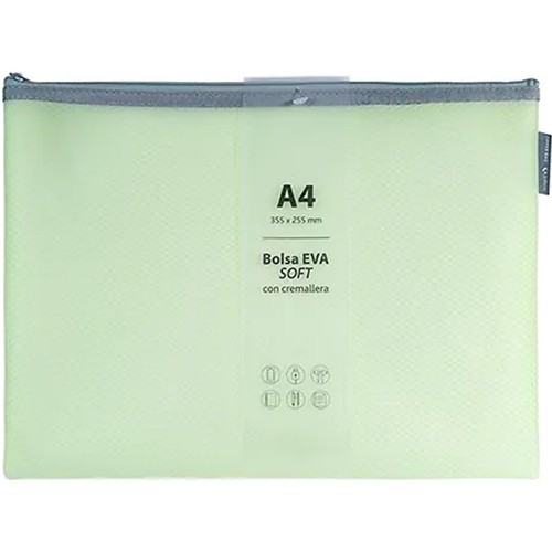 Bolsa zipper A4 en colores mate surtidos GRAFOPLAS.