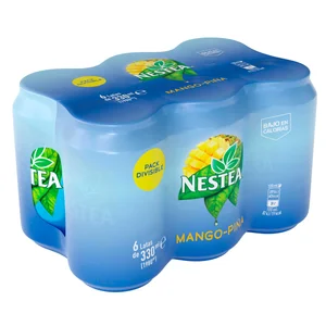NESTEA Bebida té de mango y piña pack de 6 latas de 33 cl.