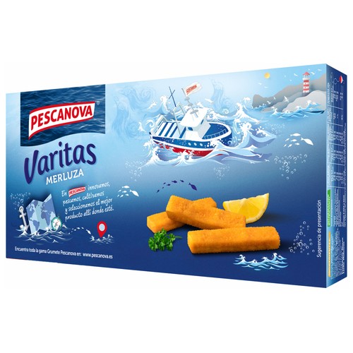PESCANOVA Varitas de merluza empanadas 10 uds.