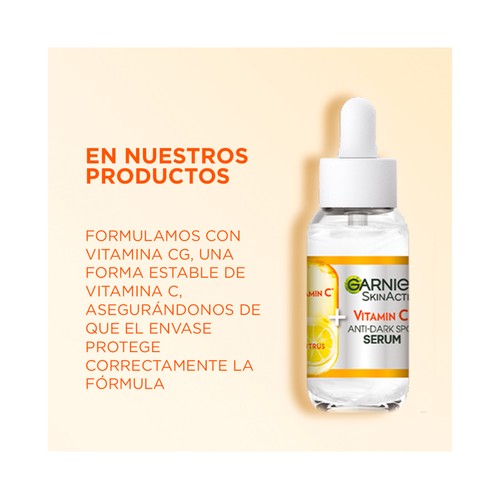 GARNIER Vitamina C Sérum antimanchas (30 ml) + Crema sérum iluminadora y antimanchas (50 ml).