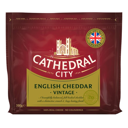 CATHEDRAL CITY Queso cheddar blanco 200 g.