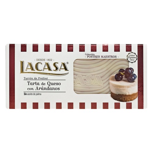 Turrón de tarta de queso con arándanos LACASA 225 g.
