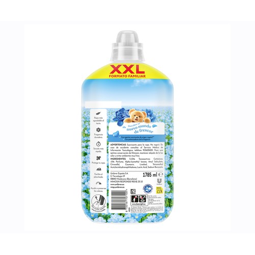 MIMOSÍN Azul vital Suavizante concentrado con potenciadores de la fragancia 1785 ml, 105 lavados.