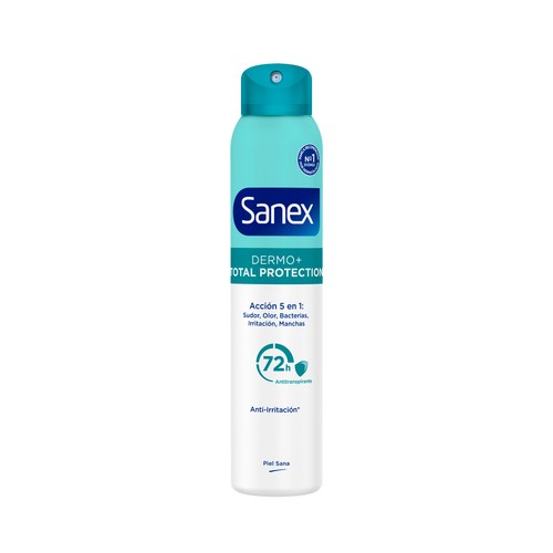 SANEX Dermo+ total protection Desodorante en spray para mujer, antitranspirante hasta 72 horas 200 ml.