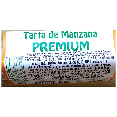 Tarta de manzana, 450g.