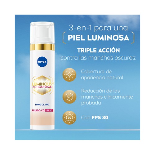NIVEA Cellular luminous 630 Fluido antimanchas con color (tono claro) y FPS 30 (alto) 40 ml.