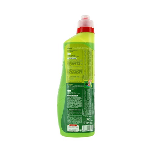 Botella de 1 litro de abono líquido especial planta florecidas PRODUCTO ALCAMPO.
