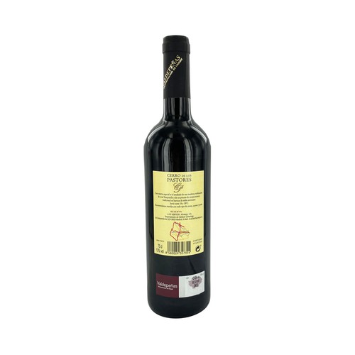 CERRO DE LOS PASTORES  Vino tinto reserva con D.O. Valdepeñas botella 75 cl.