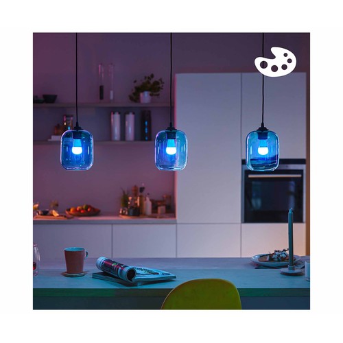 Bombilla Led inteligente E27, WiFi, 4,9W=40W, blanco ajustable + color, 470lm, PHILIPS.