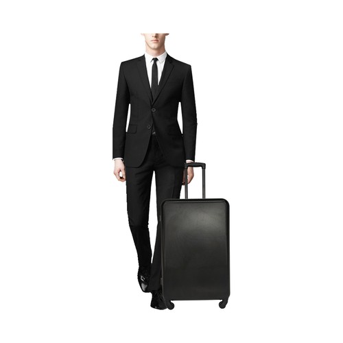 Maleta grande tipo trolley rígido 4 ruedas 75cm negro. PULGAR