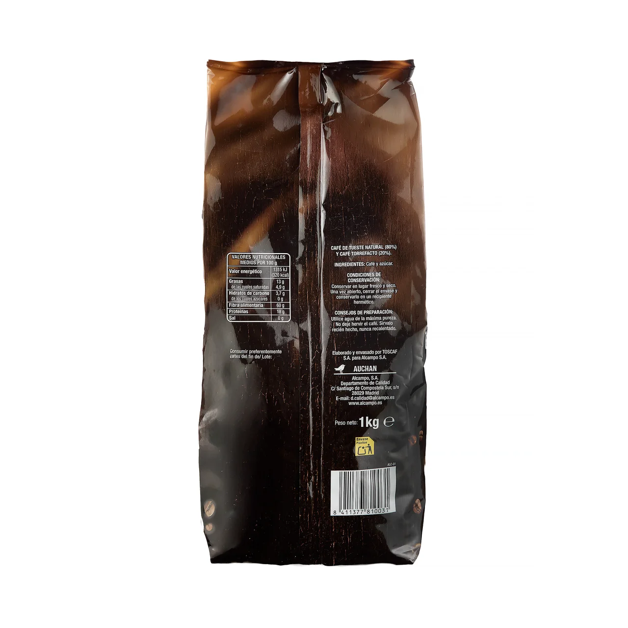 PRODUCTO ALCAMPO Café grano mezcla 1 kg