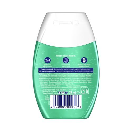 LICOR DEL POLO Pasta de dientes + enjuague bucal, con esencias de menta 75 ml.