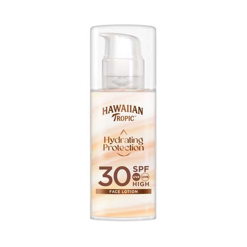 HAWAIIAN TROPIC Hydrating protection Protector solar facial, con acción hidratante y FPS 30 (medio) 50 ml.