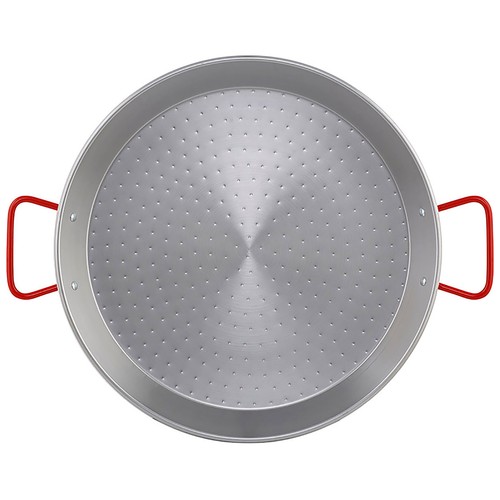 Paellera de acero pulida para cocinas de gas y leña, 50cm. METALTEX.