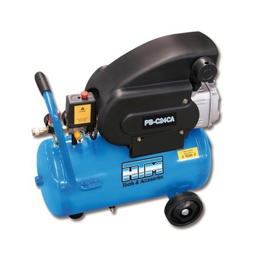 Compresor con motor lubricado, potencia de 2 caballos y capacidad de 24l. de aire HTM PB-C24CA.