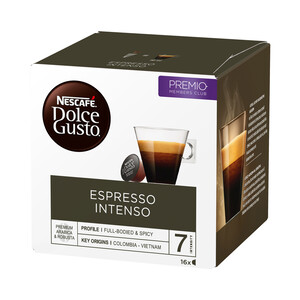 NESCAFÉ Café espreso intenso en cápsulas, Intensidad 7 NESCAFÉ DOLCE GUSTO 18 uds. 112 g.
