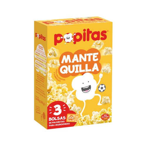 POPITAS Palomitas con mantequilla para microondas 3 uds. x 100 g.