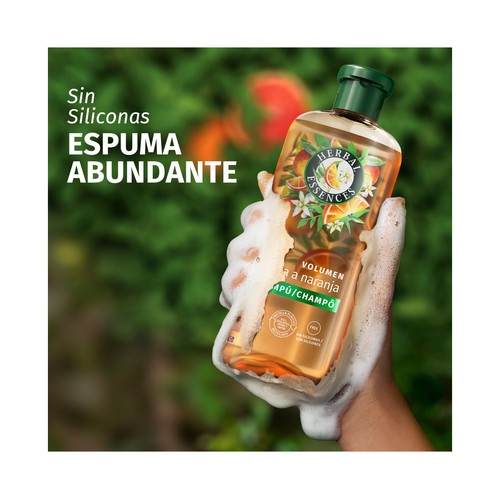 HERBAL ESSENCES Champú voluminizador aroma a naranja, para cabellos finos 350 ml.