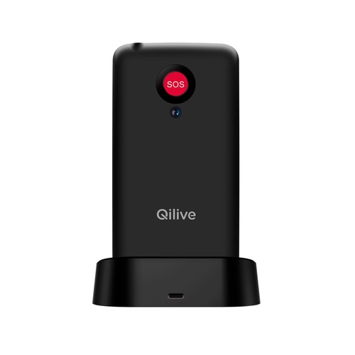 Teléfono móvil 4G QILIVE 60186082 con base de carga, pantalla 2,4"", dual sim