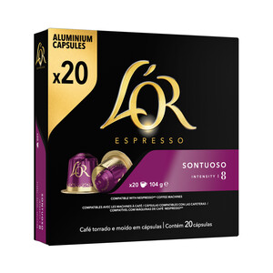 L'OR Café Suntuoso I8 en cápsulas compatibles con Nespresso L'OR ESPRESSO 20 uds.