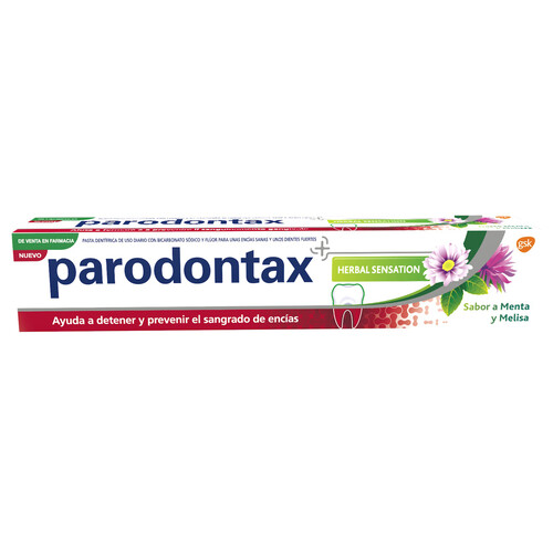 PARODONTAX Pasta de dientes con sabor a menta y melisa para prevenir el sangrado de las encías PARODONTAX Herbal sensations 75 ml.