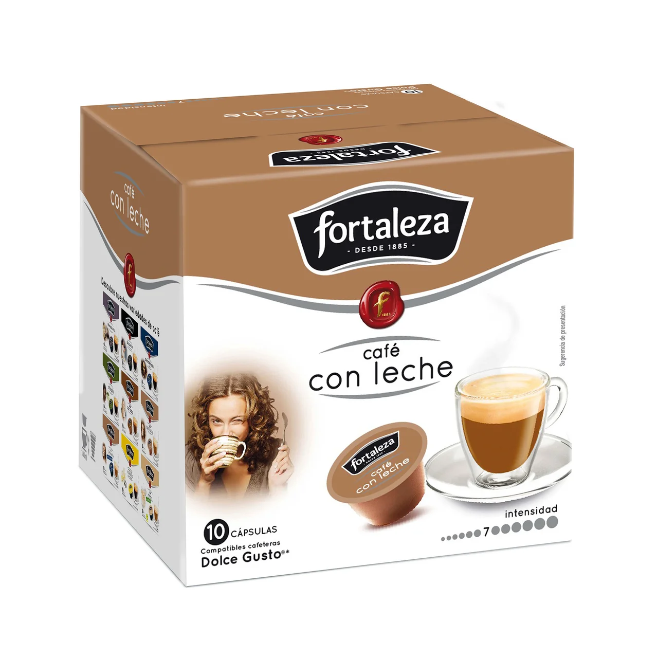 Café en cápsulas con leche I7, 10 uds.