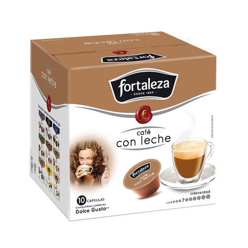FORTALEZA Café en cápsulas con leche I7, 10 uds.