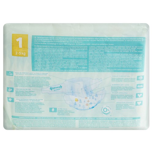 PRODUCTO ALCAMPO Baby sensitive Pañales talla 1 (2-5 kg) 25 uds.