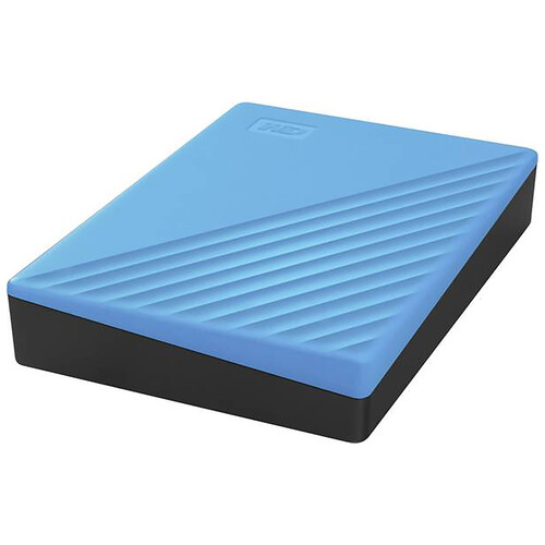 Disco duro externo 4TB WD My Passport azul, tamaño 2,5, conexión USB 3.0.