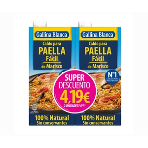 Imagen de GALLINA BLANCA Caldo de paella de marisco 2 x 1 l.