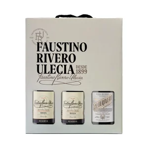 FAUSTINO RIVERA ULECIA Estuche vino tinto reserva (2) con D.O. Ca. Rioja + vino tinto crianza con D.O. Ribera del Duero.
