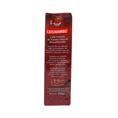 CATUNAMBÚ Café molido natural descafeinado 250 g.