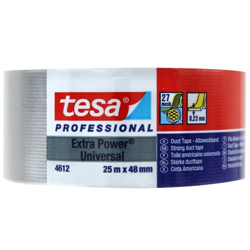 Cinta americana gris, 25m x 50mm, TESA Extra Power.